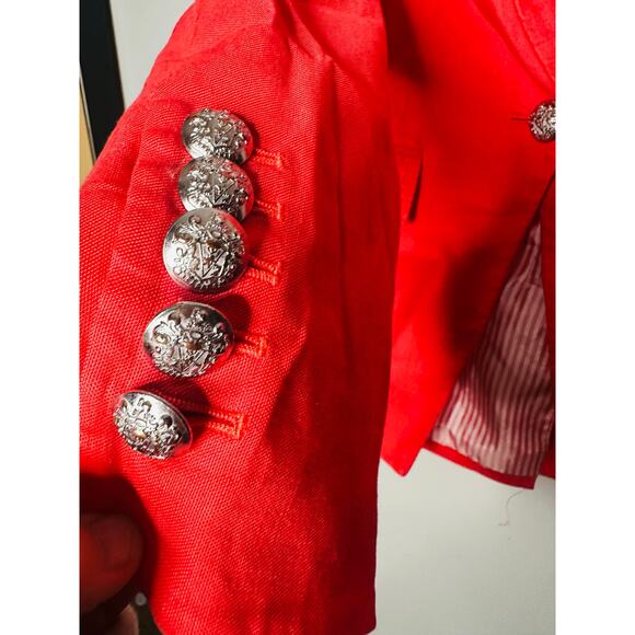 VERONICA BEARD Red Lined Single Button Blazer Coat Size 0 - Picture 5 of 8